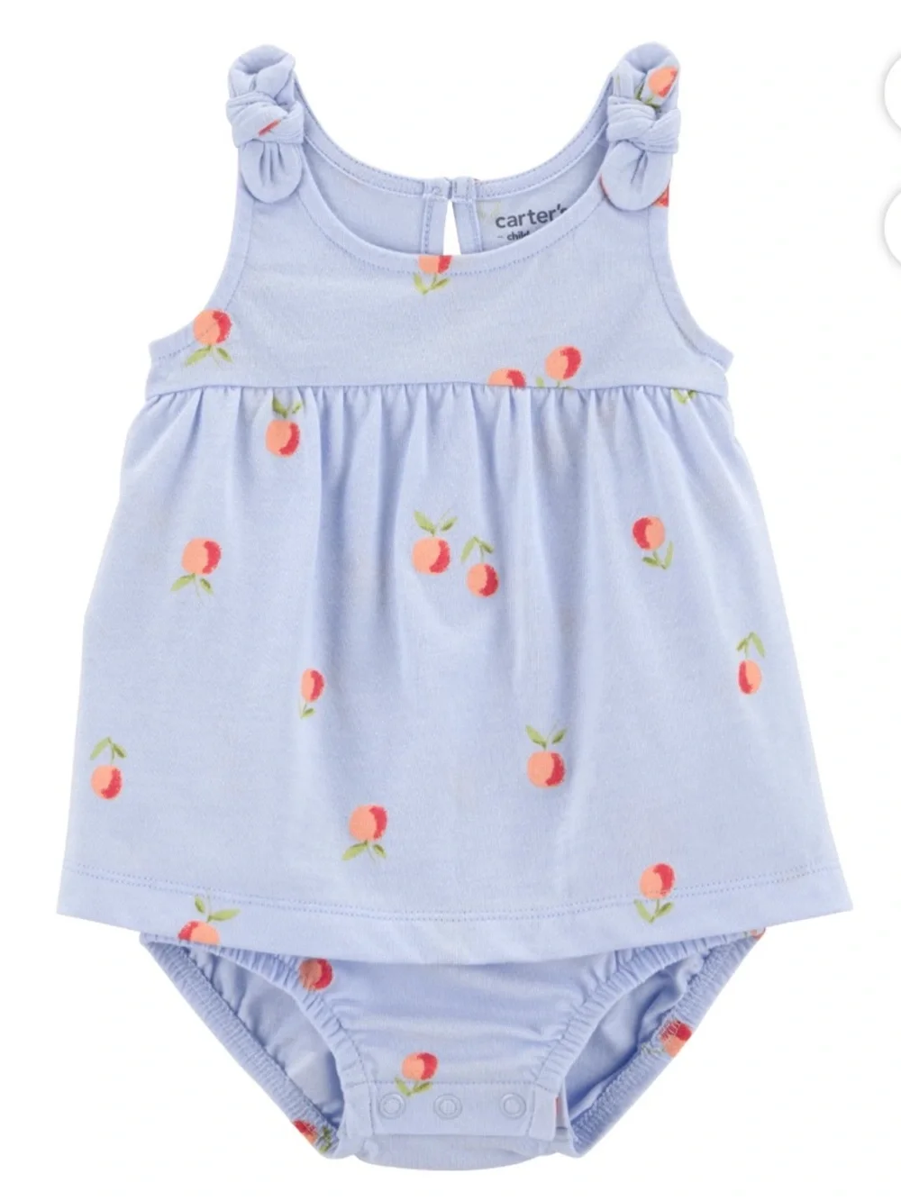 NWT Size 12 months Carter's Light Blue Peach-Print Bodysuit